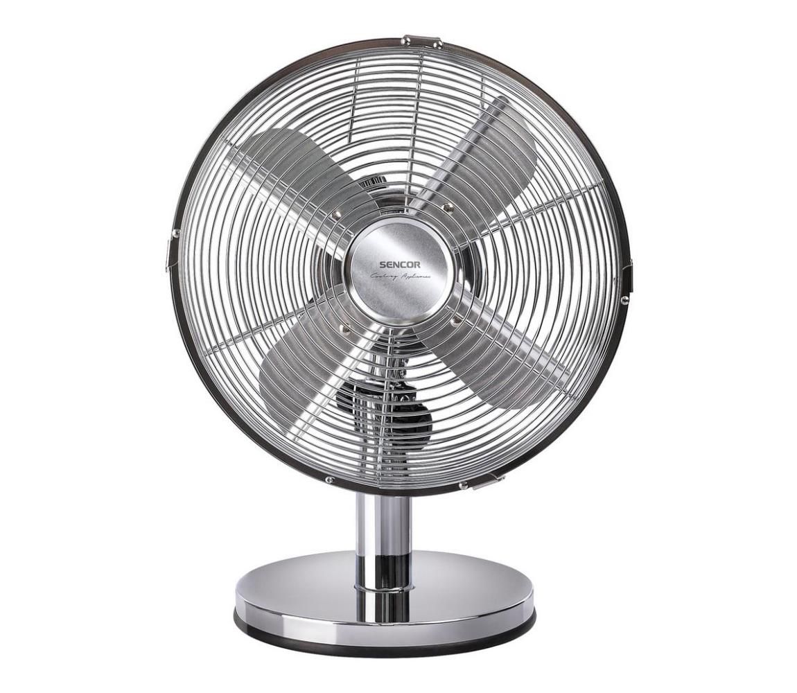 Sencor - Stolný ventilátor 30W/230V lesklý chróm