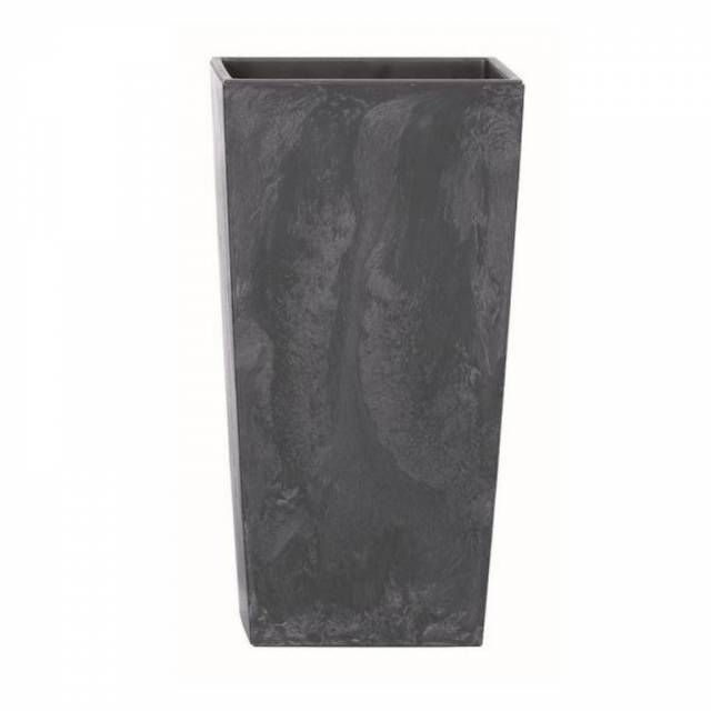 Kinekus Kvetináč plastový antracit, 19,5x19,5x37,5cm, Urbi Square BETON Effect, s vložkou