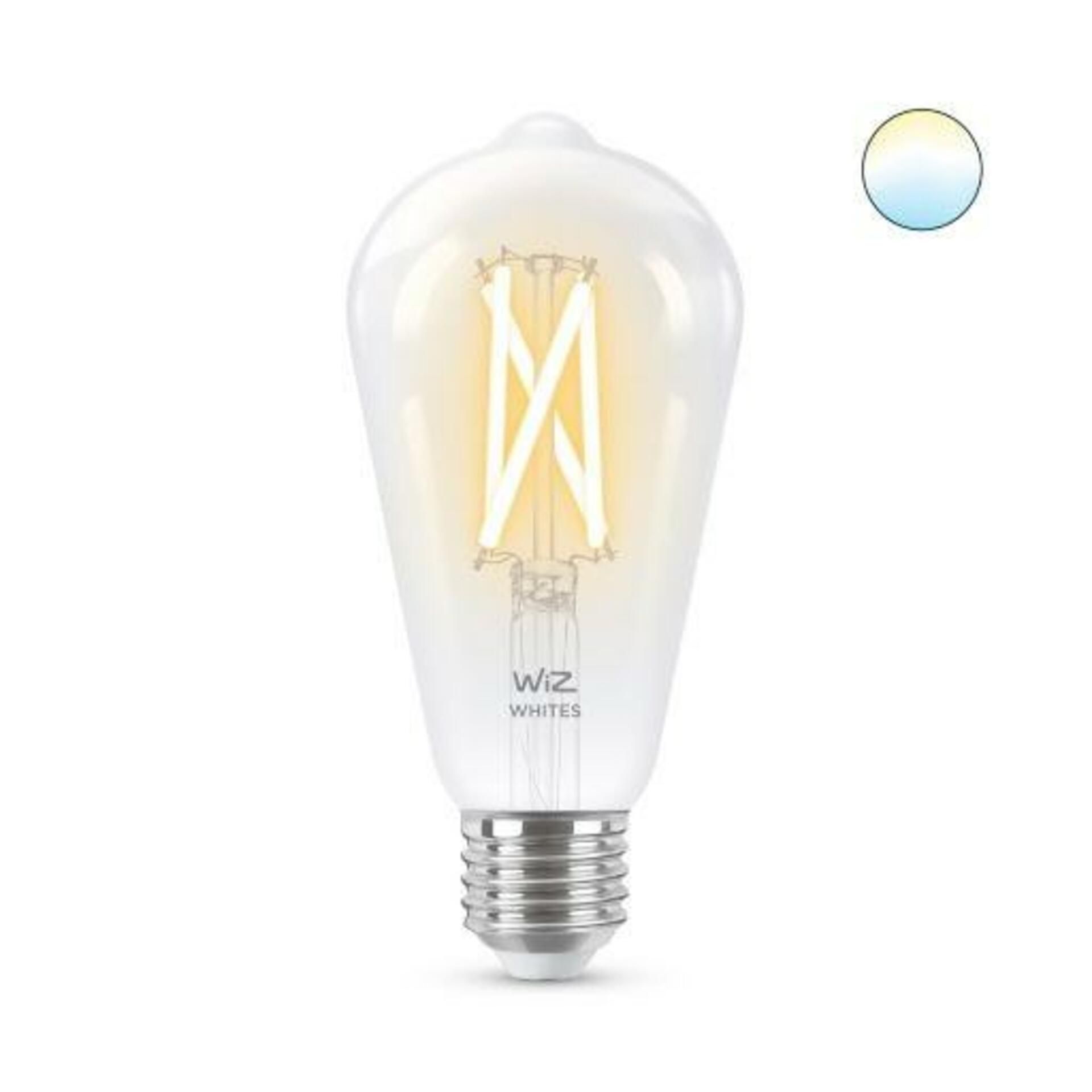 LED Žárovka WiZ Tunable White Filament 8718699787172 E27 ST64 6,7-60W 806lm 2700-6500K, stmívatelná