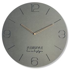 DomTextilu Luxusné hodiny z dreva v sivej farbe s priemerom 50cm 16614