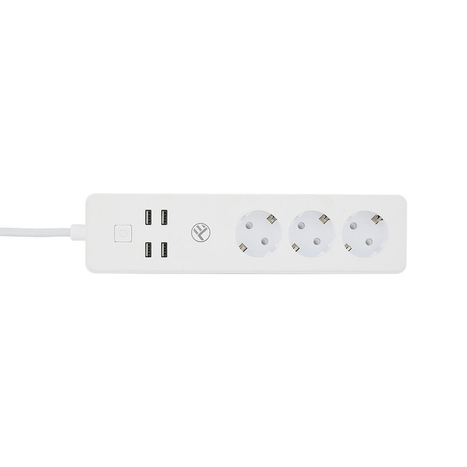 Tellur WiFi Smart Power Strip, 3× 4× USB 4 A, 2200 W, 10 A, 1,8 m predlžovací kábel