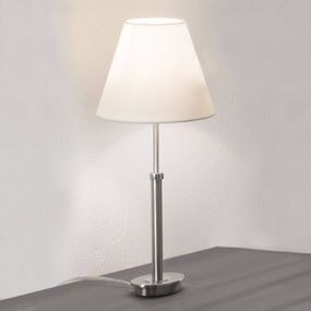 Orion Niklová stolná lampa Lilly s látkovým tienidlom 22, Obývacia izba / jedáleň, látka, kov, E27, 60W, K: 49cm