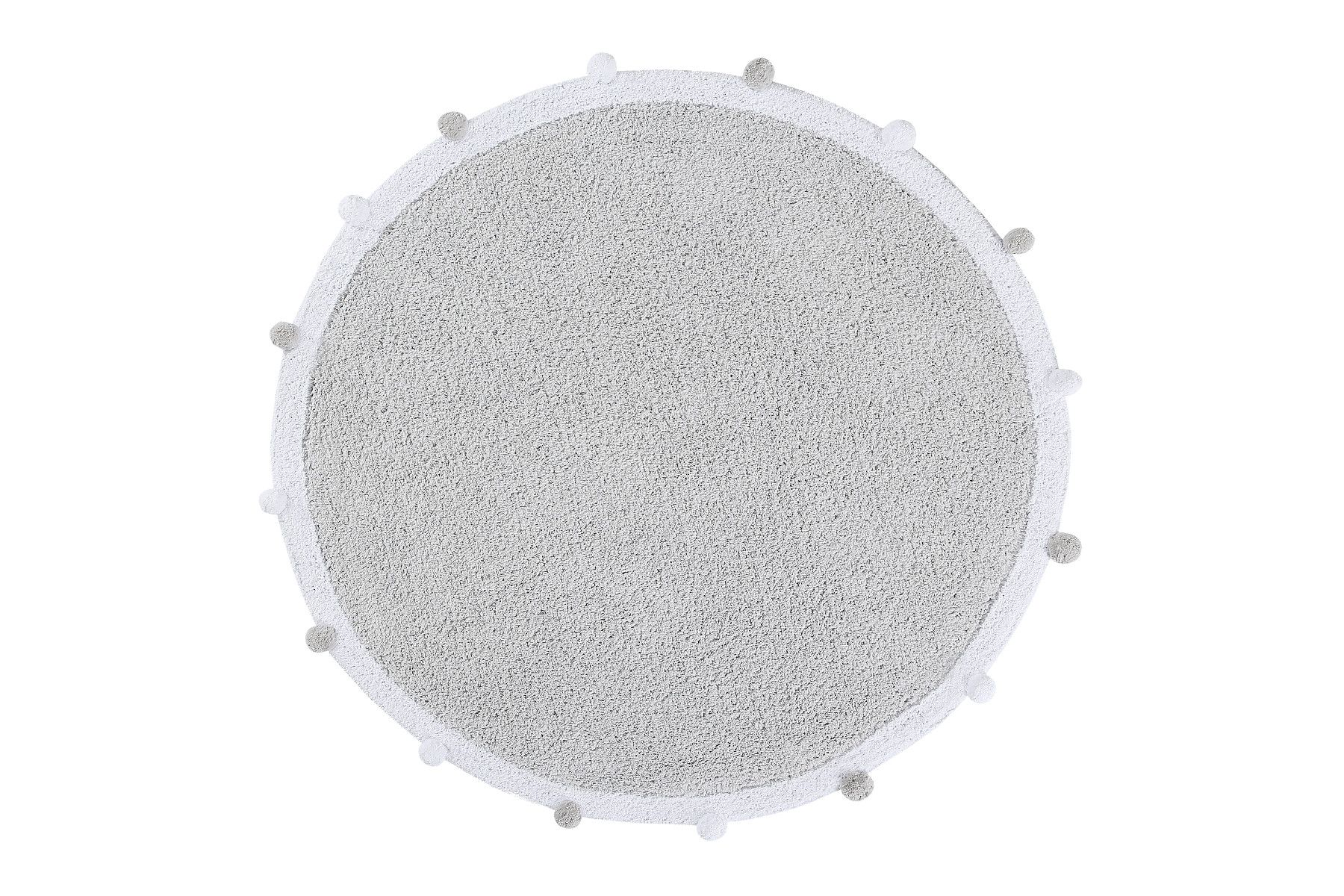 Lorena Canals koberce Ručne tkaný kusový koberec Bubbly Light Grey - 120x120 (priemer) kruh cm