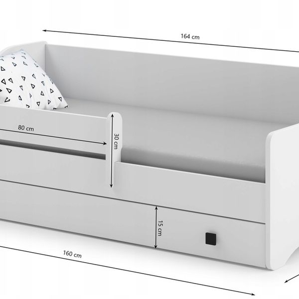 Detská posteľ s matracom a úložným priestorom Nemi 80x160 cm - biela