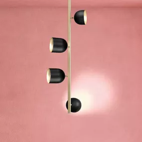 Marchetti Stropné LED svietidlo Dome vertikálne 103cm čierne, Obývacia izba / jedáleň, kov, sklo, 8W, K: 103cm