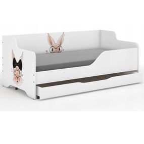 DomTextilu Detská posteľ s rozkošným zajačikom 160x80 cm  Biela 52460