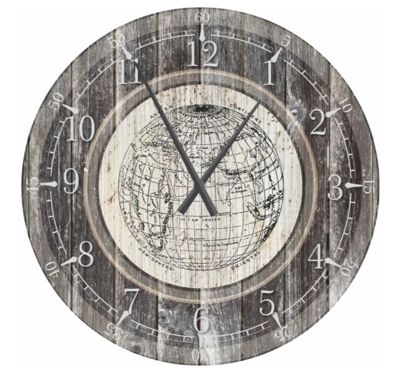 Metal Dekor nástenné hodiny World, priemer 80 cm