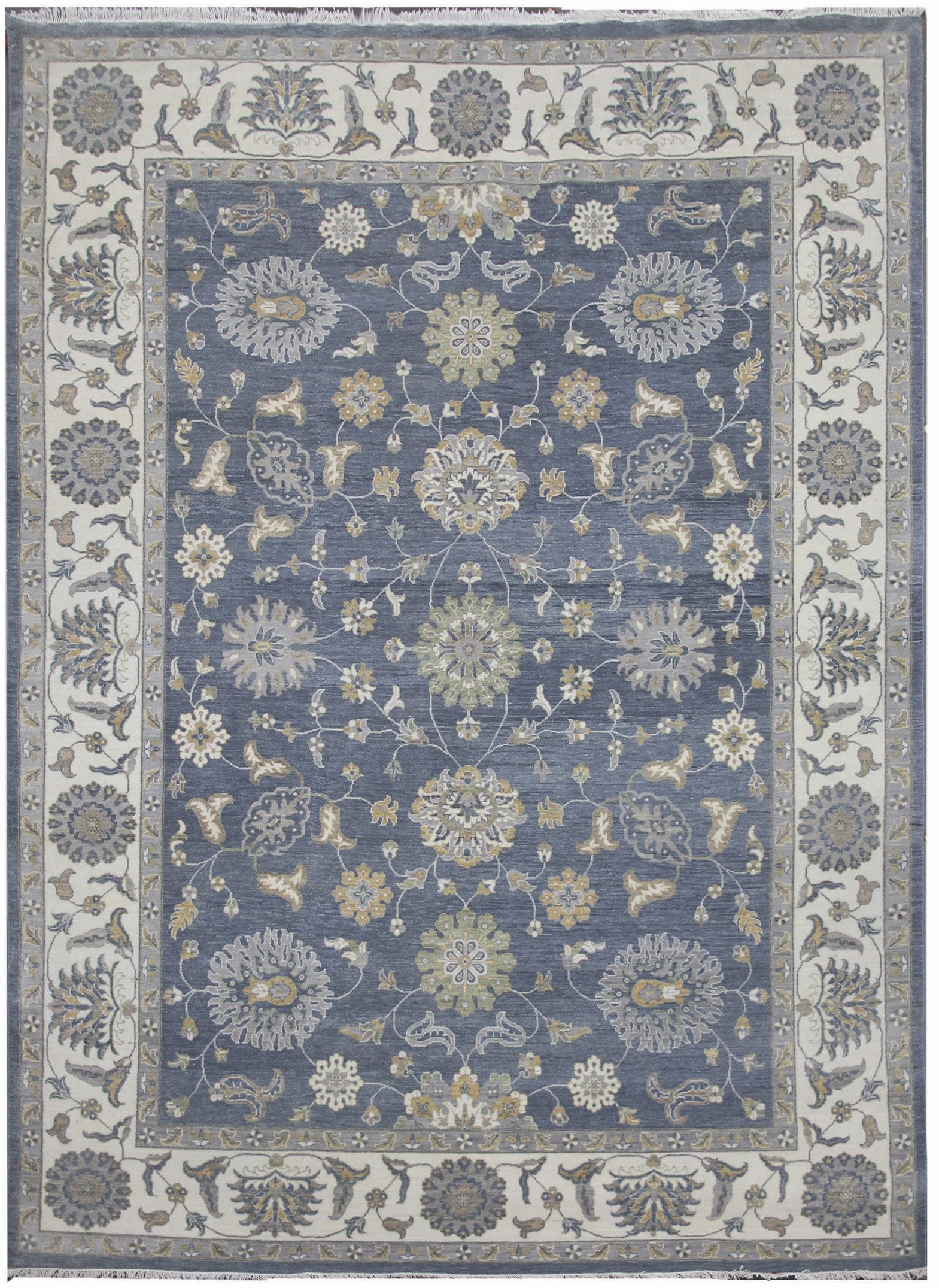 Diamond Carpets koberce Ručne viazaný kusový koberec Diamond DC-Zigler Jeans blue / ivory - 365x550 cm