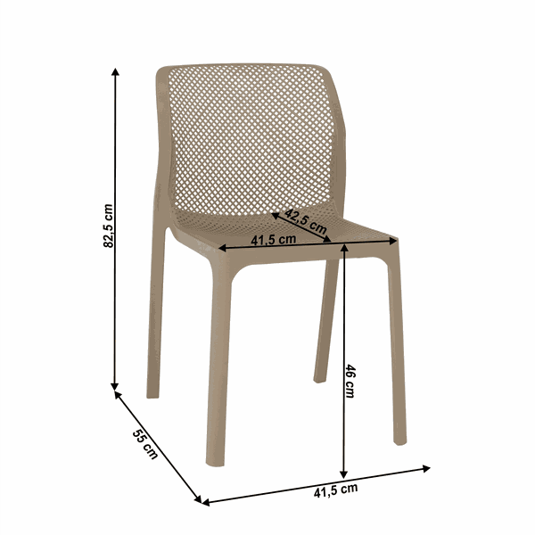 Stohovateľná stolička, sivohnedá taupe/plast, LARKA