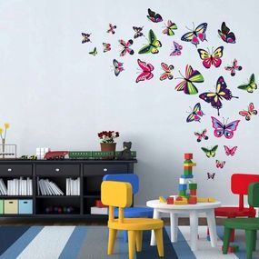 DomTextilu Veselé nálepky na stenu motýle 76 x 100 cm