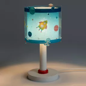 Dalber Planets stolová lampa v pestrých farbách, Detská izba, plast, E14, 40W, K: 30cm