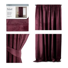 Záves AmeliaHome Velvet 140x270 cm burgundy