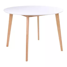 Okrúhly jedálenský stôl Carmen, prírodný / biely