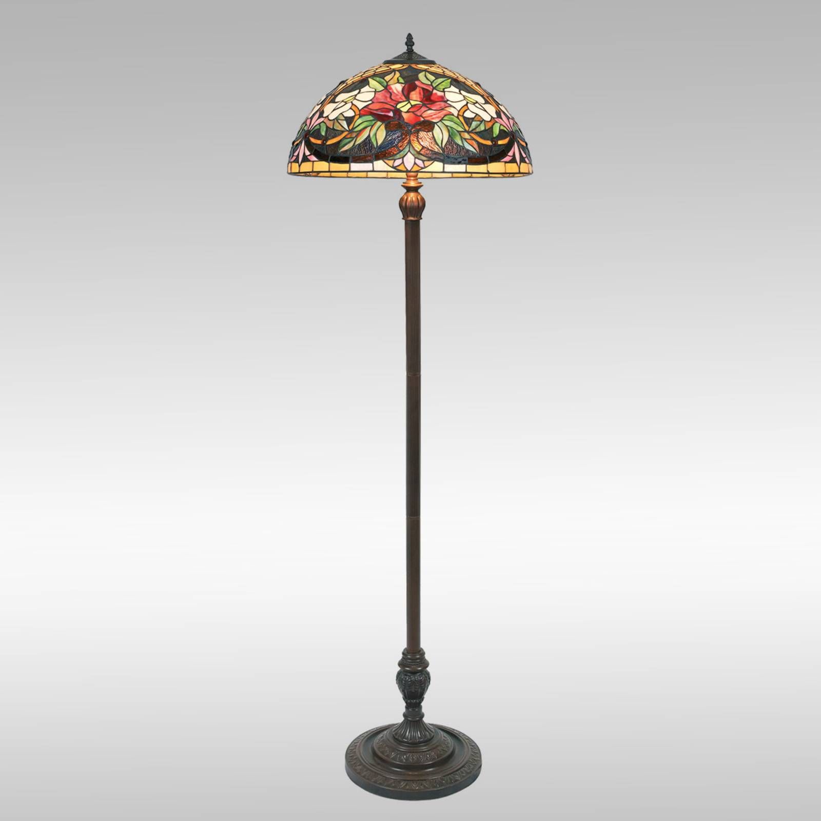 Artistar Farebná stojaca lampa ARIADNE v štýle Tiffany, Obývacia izba / jedáleň, kov, sklo, E27, 60W, K: 170cm