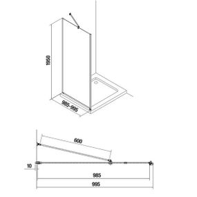 JIKA Pure - sprchová stena 1000mm, číre sklo H2974230026681