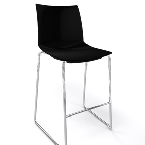 GABER - Barová stolička KANVAS ST 66 - nízka, čierna/chróm
