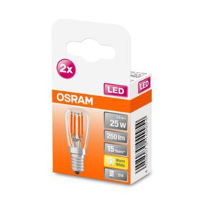 OSRAM LED žiarovka E14 T26 2, 8W 2.700K číra, E14, 2.8W, Energialuokka: F, P: 6.3 cm