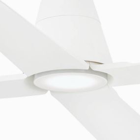 FARO BARCELONA Ventilátor Typhoon L LED svietidlo IP44 biela, ABS, oceľ, 19W, K: 40cm