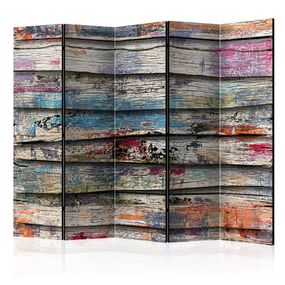 Paraván Colourful Wood Dekorhome 225x172 cm (5-dielny)