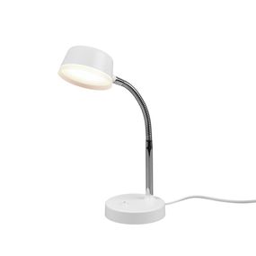 Trio R52501101 LED stolové svietidlo Kiko 1x4,5W | 300lm | 3000K - ohybné rameno, vypínač na tele, biela