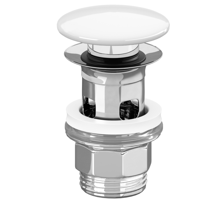 Villeroy & Boch - Push-Open ventil, keramická krytka odtoku, biela Alpin, 8L033401