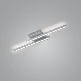 Knapstein Stropné LED svetlo Nuri up/down 2-plameňové nikel, Obývacia izba / jedáleň, hliník, oceľ, 38W, P: 91 cm, K: 6.8cm