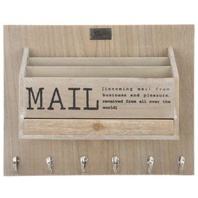 Prírodné box na poštu na stenu s nápisom Mail - 38 * 30 * 11 cm