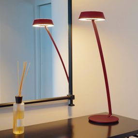 Oligo OLIGO Glance stolná LED zakrivená, červená matná, Obývacia izba / jedáleň, kov, akryl, 24.5W, K: 77.5cm