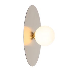 Italux WL-201923-1 nástenné svietidlo Spoletto D320mm 1x40W G9 zlatá, biela