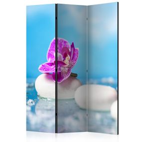 Artgeist Paraván - Pink Orchid and white Zen Stones [Room Dividers]