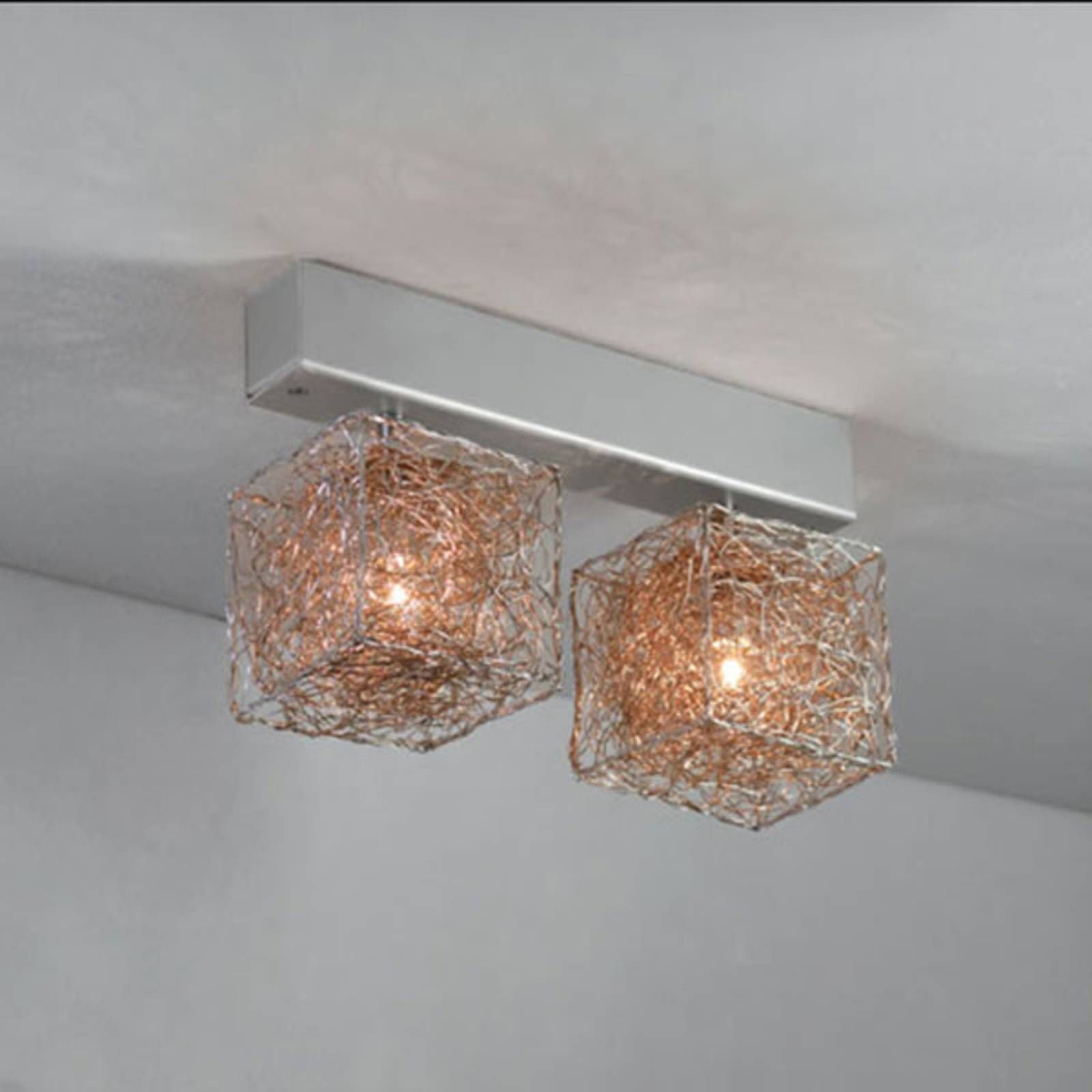 Knikerboker Kubini dizajnové stropné LED svietidlo, Obývacia izba / jedáleň, hliník, G4, 1W, P: 30 cm, L: 4.5 cm, K: 15.5cm