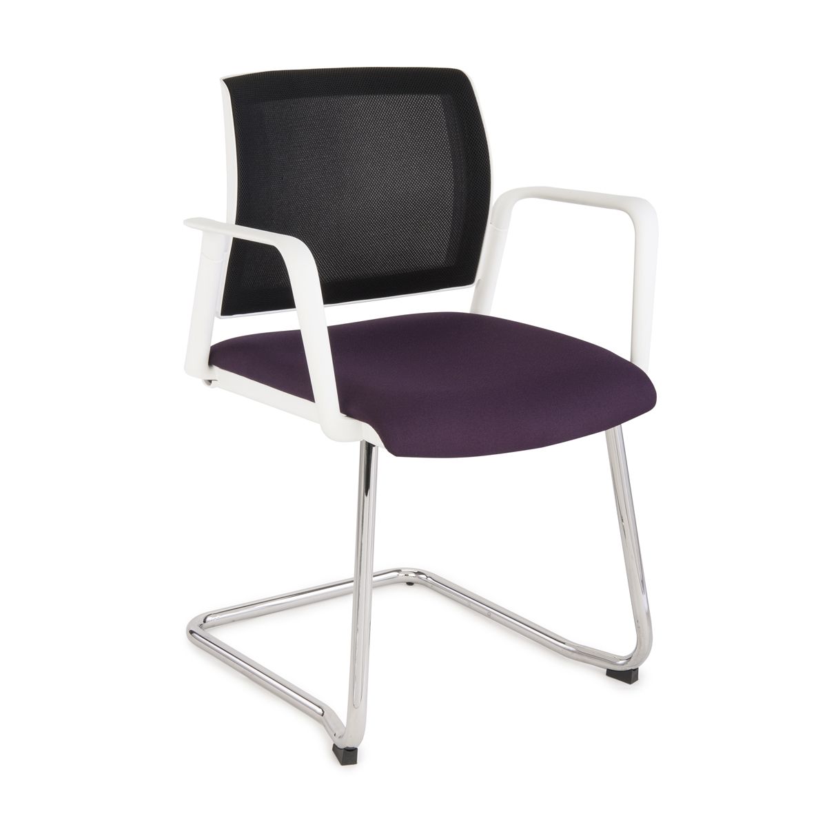 Konferenčná stolička s podrúčkami Steny V Net Arm - fialová / čierna / biela / chróm