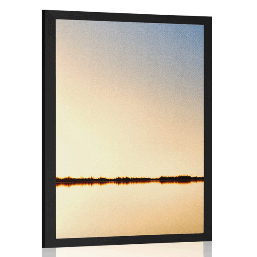 Plagát západ slnka za horizontom - 40x60 black