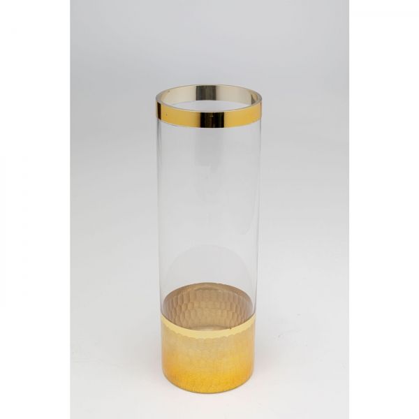 KARE Design Skleněná váza Golden Flow 30cm