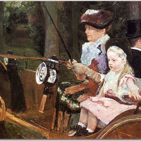 A woman and child in the driving seat Obraz zs17533