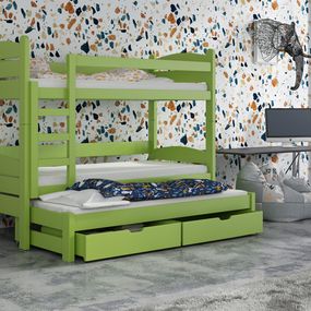Detská poschodová posteľ 90 cm Celsa (zelená)