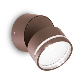 Ideallux Ideal Lux Omega Round nástenné LED 4 000K káva, Chodba, hliník potiahnutý práškom, sklo, 7W