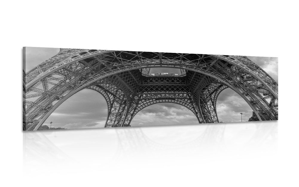 Obraz Eiffelova veža v čiernobielom prevedení - 135x45