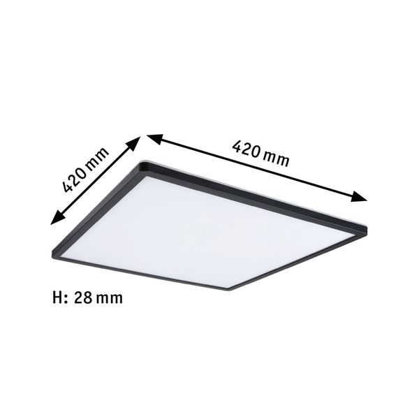 Paulmann Atria Shine LED panel 42 x 42 cm čierna, Obývacia izba / jedáleň, plast, 22W, P: 42 cm, L: 42 cm, K: 2.8cm