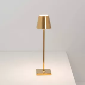 Zafferano Poldina micro lampa vnútri zlatá lesklá, Obývacia izba / jedáleň, hliník, kovová fólia, 1.6W, K: 27.5cm