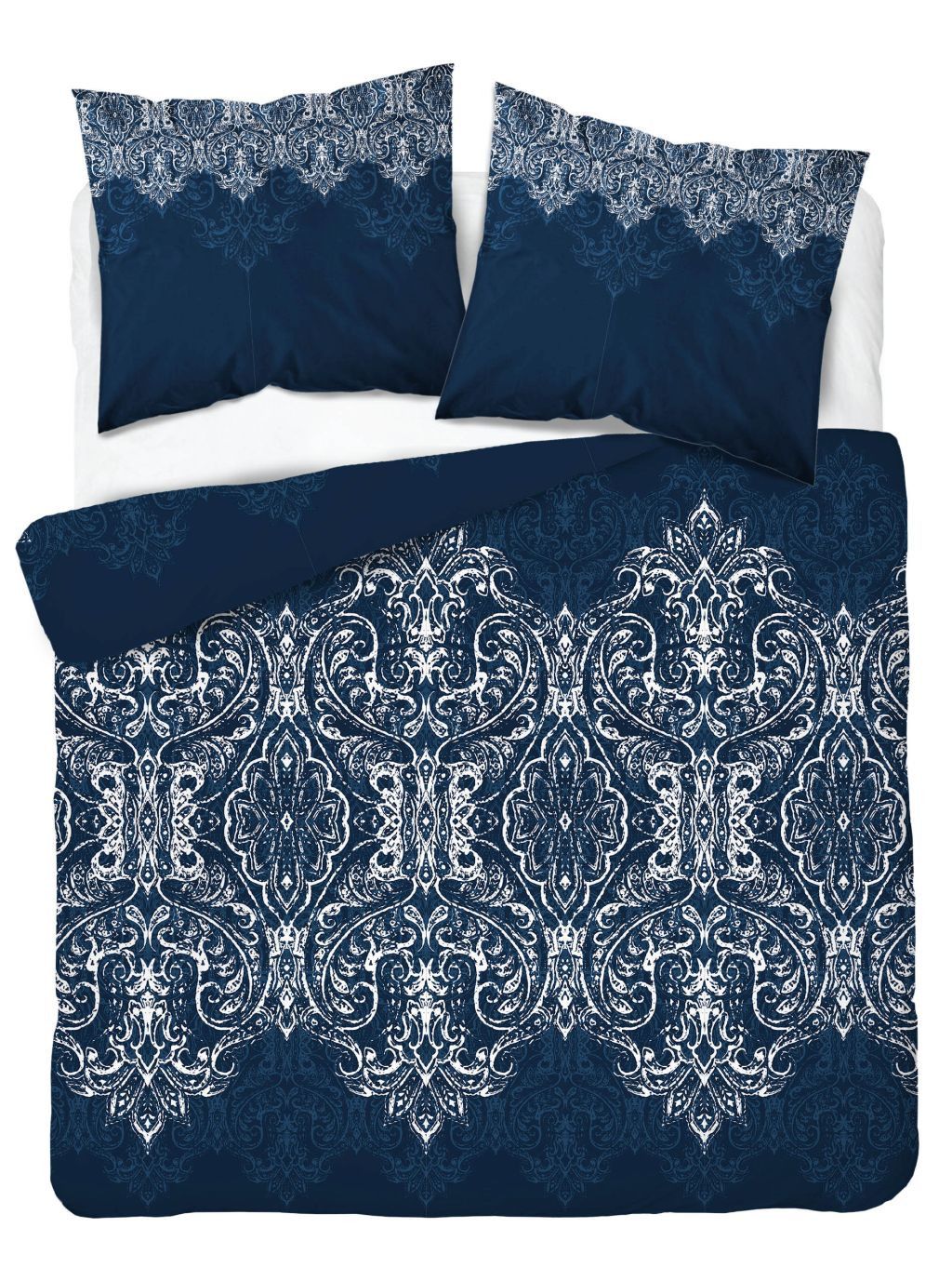 DomTextilu Dokonalé postelné bavlnené obliečky v modrej farbe s krásnym orientálnym vzorom v bielej farbe 51842-230686