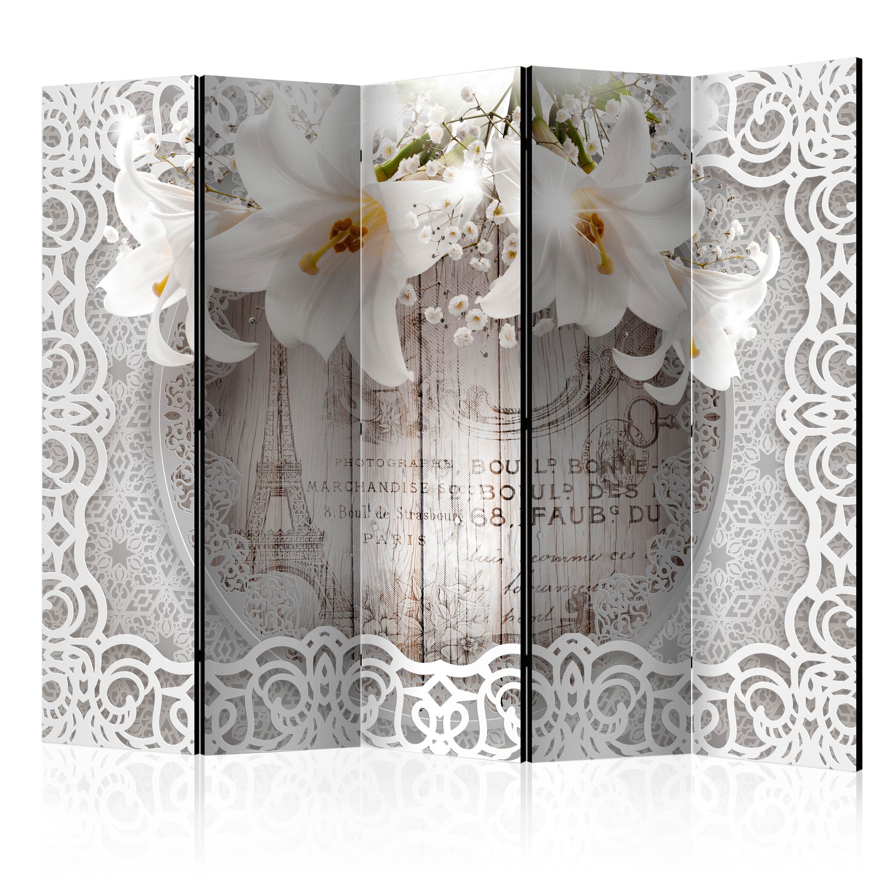 Artgeist Paraván - Lilies and Quilted Background [Room Dividers]