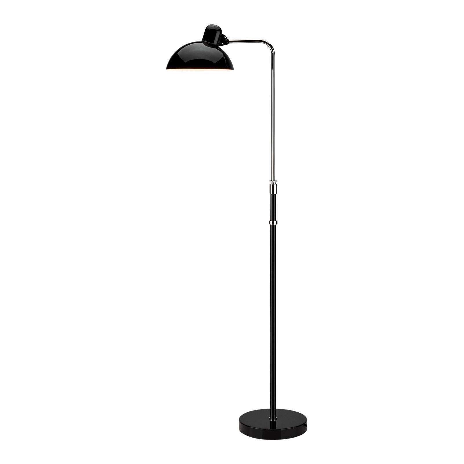 FRITZ HANSEN Kaiser Idell 6580 Luxus lesklá čierna, Obývacia izba / jedáleň, oceľ, chrómovaná mosadz, E27, 60W, K: 135cm