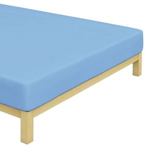 BedTex · Jersey prestieradlo na jednolôžko - 90 x 200 cm - stredne modré - 100% bavlna