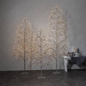 STAR TRADING Deko LED strom Flower Tree IP44 strieborná 180cm, kov, plast, K: 180cm