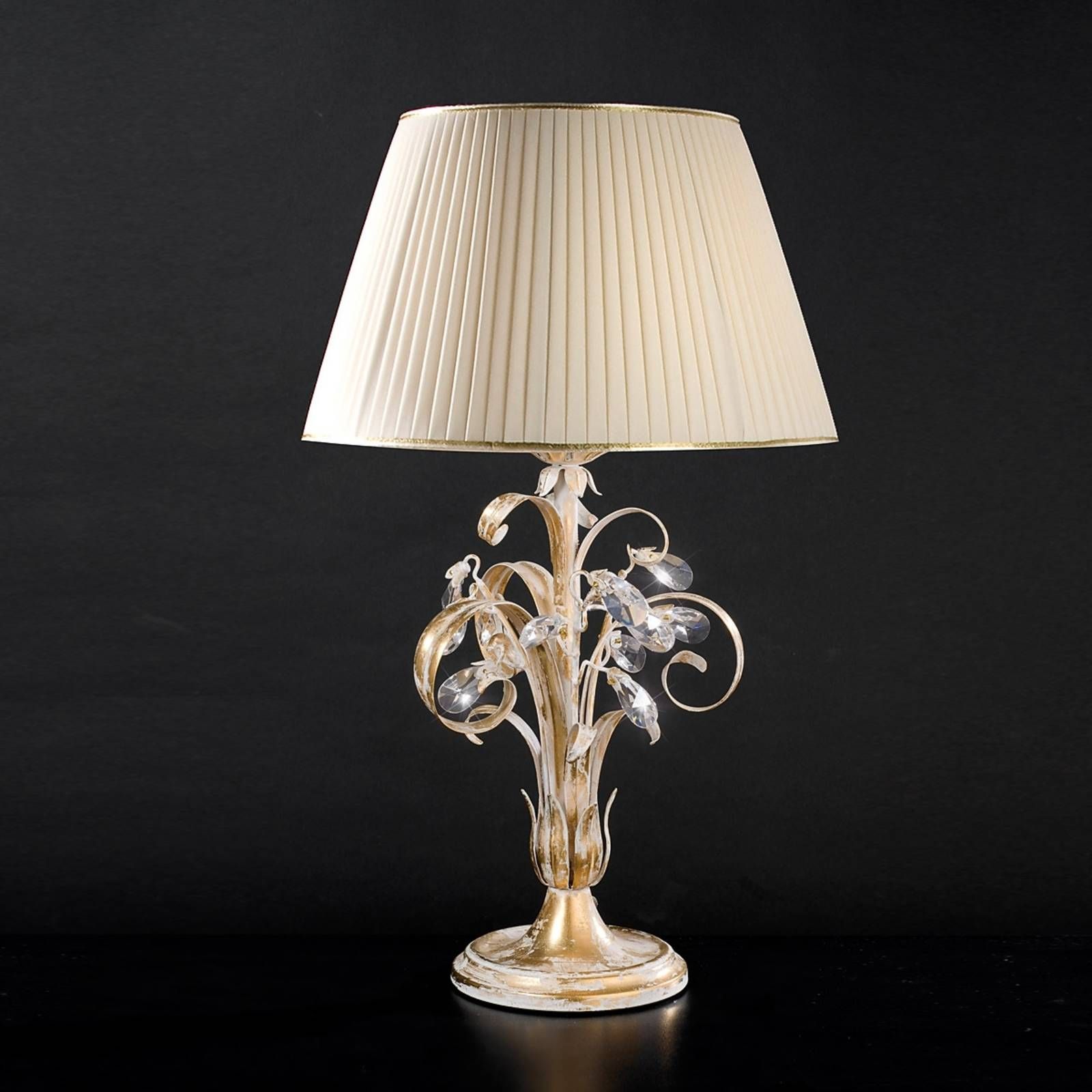 Ferro Luce Vznešená stolná lampa TERNI, Obývacia izba / jedáleň, kov, plisé, E27, 40W, K: 54cm