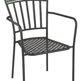 Kovová záhradná stolička Square Mosaic - Ø53*57*85 cm