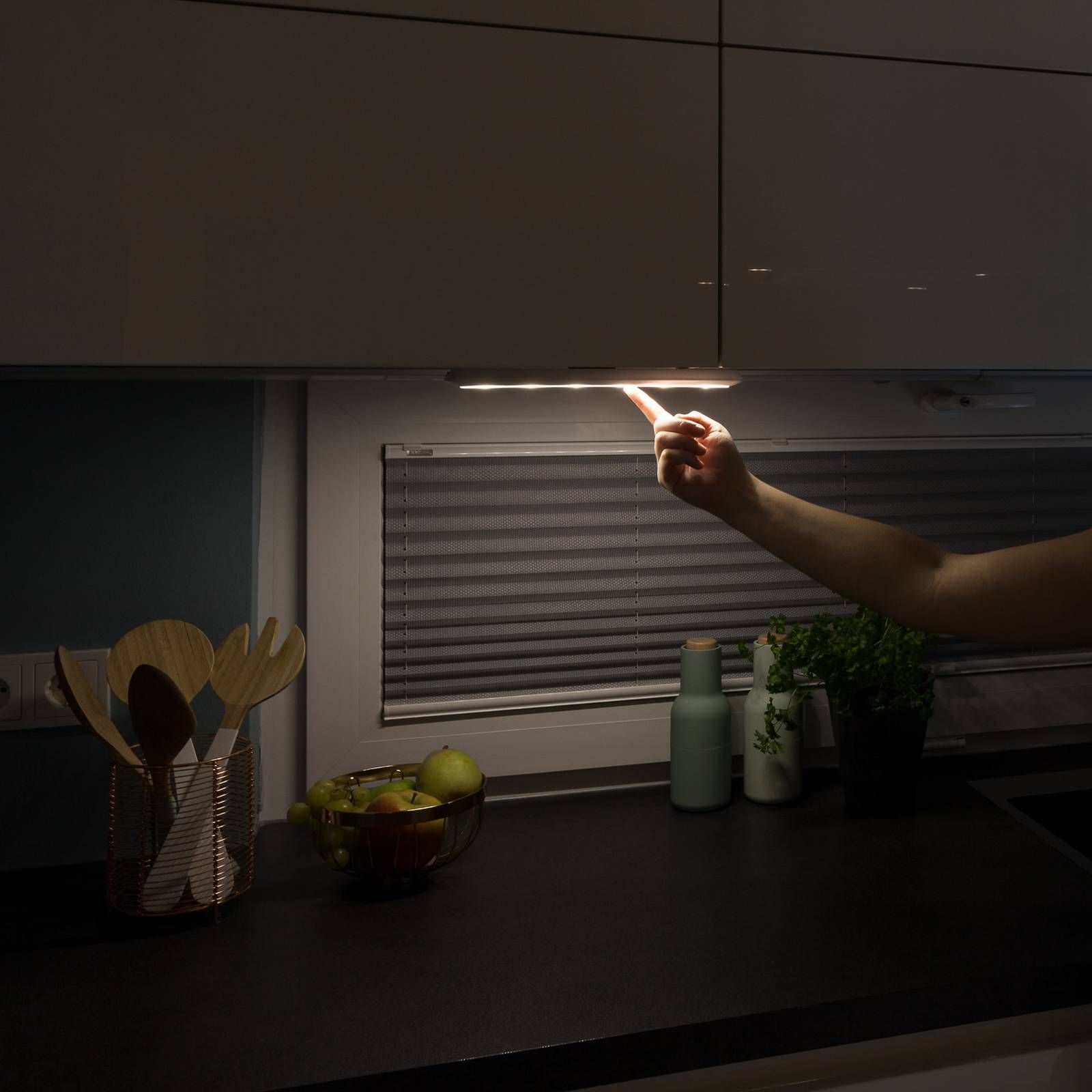 Müller-Licht Podhľadové LED svietidlo Mobina Push 10 s batériou, Kuchyňa, ABS, 0.6W, P: 9.7 cm, L: 7.6 cm, K: 1.8cm