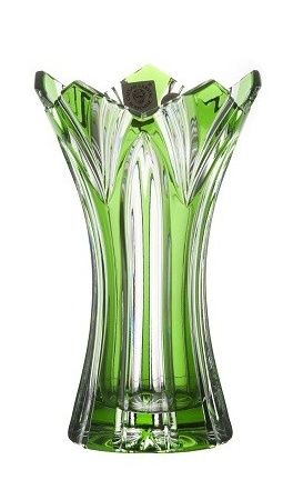 Krištáľová váza Lotos II, farba zelená, výška 155 mm
