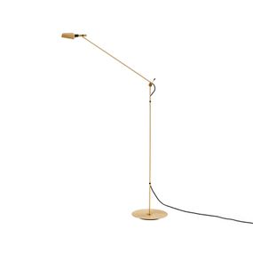 Carpyen Stojacia LED lampa Tema, nastaviteľná, zlatá, Obývacia izba / jedáleň, kov, 7W, K: 157cm